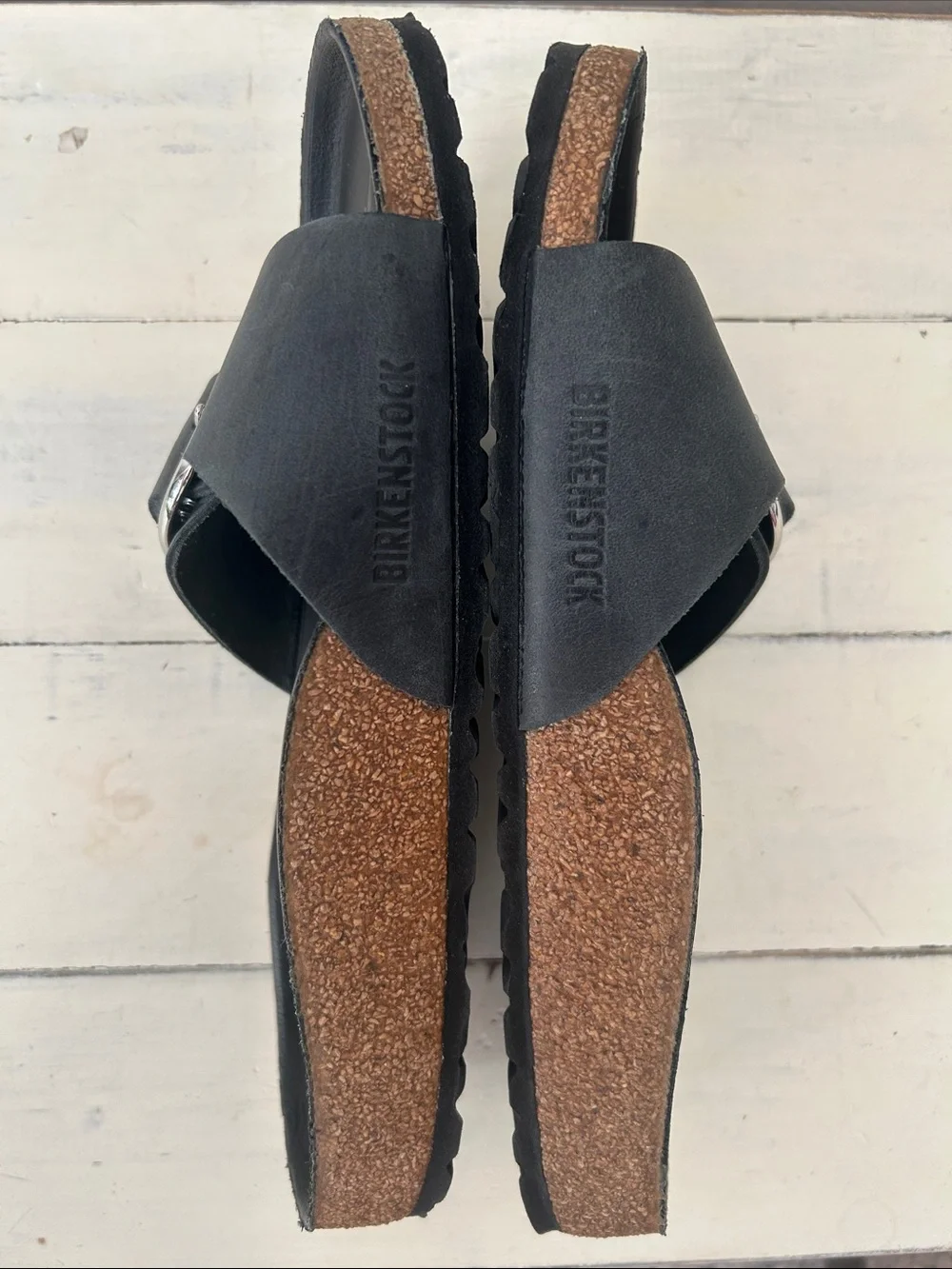 Birkenstock Black Madrid Big Buckle Slide Sandal